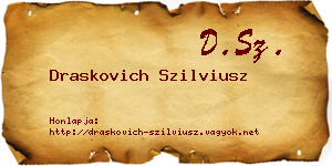 Draskovich Szilviusz névjegykártya